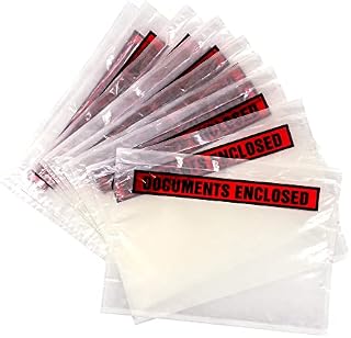 Pukka Pad A5 Documents Enclosed Printed Wallets 10 Pack - Transparent Document Envelopes for Packing Slips and Shipment Information on Parcels - Strong, Tamper-Proof Polythene - 235mm x 175mm