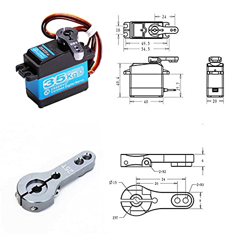 Betu 35Kg Coreless High Torque Rc Servo，Waterproof Servo With Full Metal Gear, Steering Servo With 25T Servo Horn（270°） #TOP4