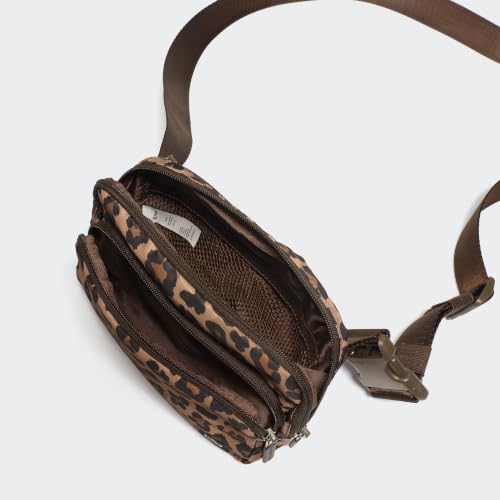 Image of Pander Nylon Crossbody Belt Bag with Excess Strap Keepers, 6-Pocket Adjustable Sling Fanny Pack for Travel and Everyday Carry, Leopard Multi