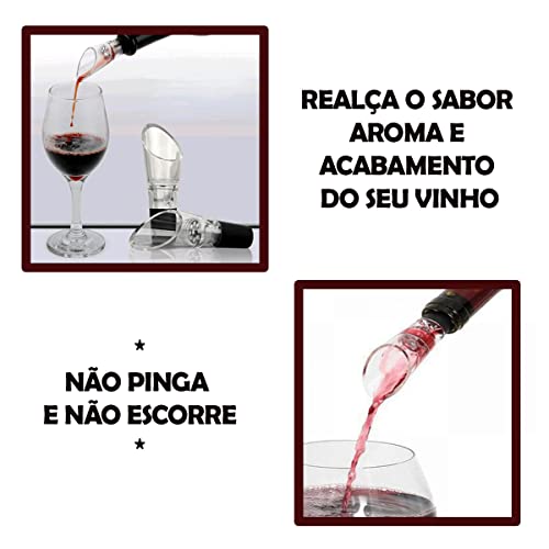 Bico Aerador Dosador Para Garrafas De Vinho Corta Gotas Evita Vazamento Funil Decantador Instantâneo