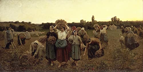 Peinture pour décoration salon le Rappel des Glaneuses Jules Breton toile 60x90cm