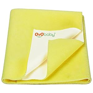 Oyo Baby – Quickly Dry Super Soft, Reusable Mat (Size: 70Cm X 50Cm) (28 Inch X 19 Inch) Yellow,S