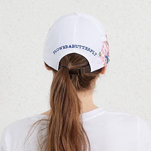 Women Baseball Caps, Adjustable Breathable Embroidered Sun Hat For Sport Golf Mesh Sunbonnet Outdoor White #TOP4