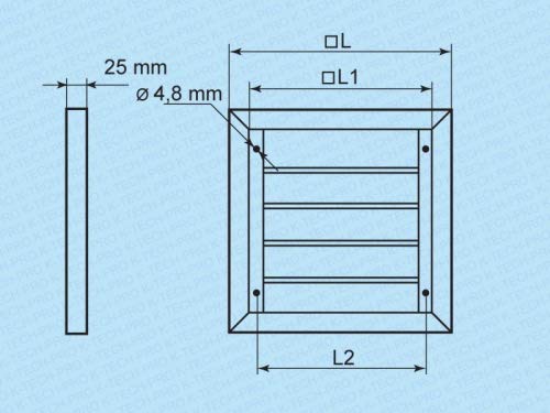 K-TECH-PRO Lüftungsgitter 300x300 Mm – Selbstschließend, Aufputz, Weiß, Mit PVC-Lamellen