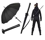 WPOYM Samurai Umbrella - Creative Semi-Automatic, Windproof Outdoor Sun Protection Umbrella - Black - The Best Creative Gift
