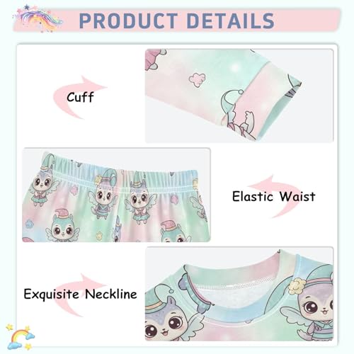 Pajama Sets Long Sleeve Cute Animals Soft Comfy Sleepwear 2 Piece PJS 3-8T4