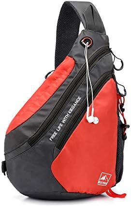 FANDARE Léger Sac De Poitrine Sac D'Epaule Sling Bag Sacoche Sac Bandoulière Pour Homme Femme Pour École Voyage Randonnée Camping Excursion Cyclisme Équitation Durable Polyester, Noir, L, Élégant