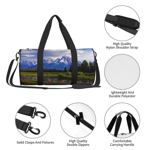 Travel Duffle Bag Weekender Bags For Men Women With Shoe Compartment Large Capacity Weekender Overnight Bag Grand Teton National Park Carry On Tote Bags Sport Gym Bag For Travel Yoga4