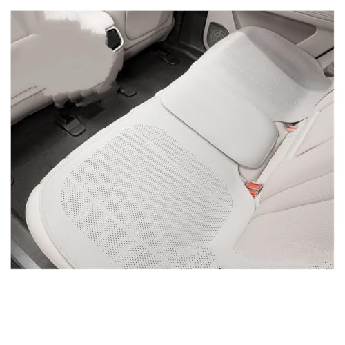 Coussin de siège de voiture en cuir respirant blanc et design perforé haut de gamme