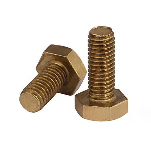 FEEIMOL Messing Sechskantschrauben Vollgewinde Maschinenschrauben M10x20mm (2 Stück)
