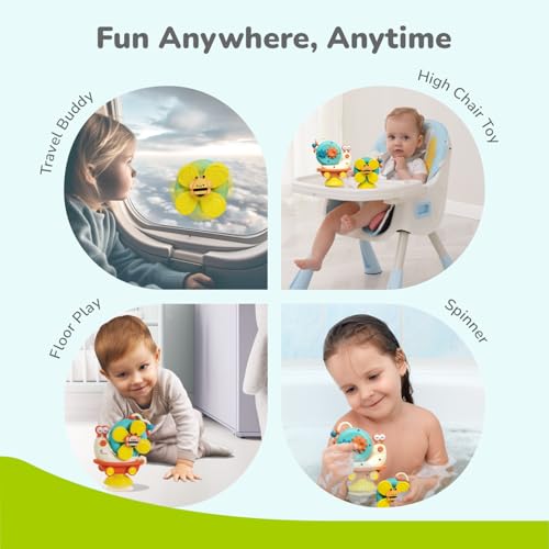 Image of R for Rabbit Orapple Spinster Toy for Baby 5-in-1 Suction Spinner, Rattle, Friction Car, Windmill & Sensory Play | BPA-Free, Safe & Durable | Interactive Learning Toys for 6+ Months Kids(Orange Cream)