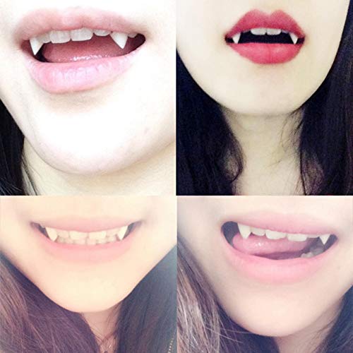 Halloween Decoration,AutumnFall Vampire Tooth, Fangs Dentures Fake Teeth False Teeth Halloween Party Cosplay Prop Decoration Costume Accessory April Fools' Day,3 Pieces((3 Differet Size) (White)