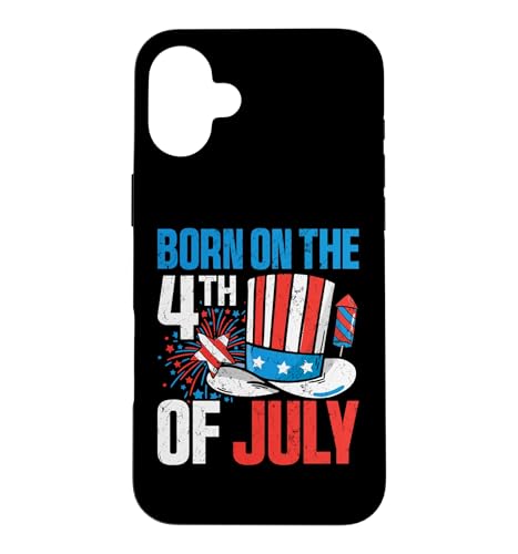 Born On The 4th Of July Kids Happy 4th Of July For Men Women �X�}�z�P�[�X iPhone 16 Plus �p