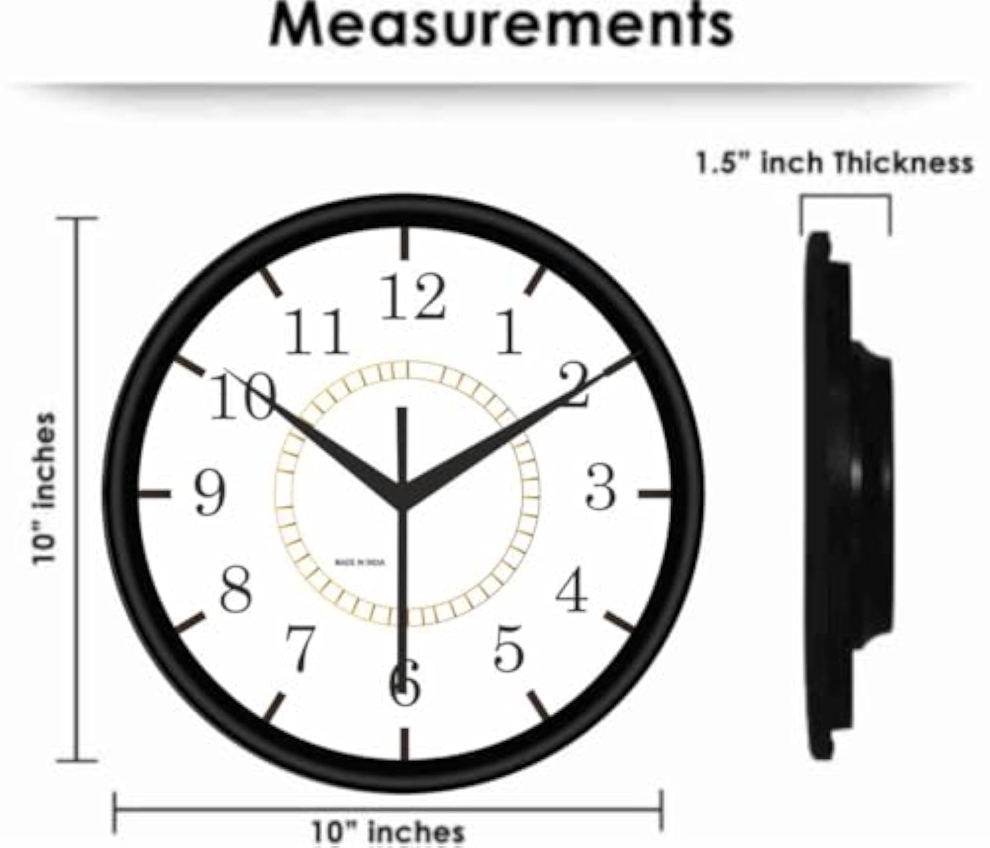 Spark Frame Clock Decorative Stylish Glass Analog Wall Clock