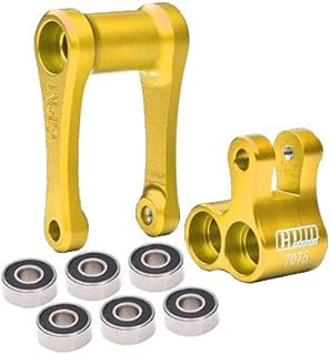 Aluminum 7075-T6 Knuckle & Pull Rod (Larger Inner Bearing) for LOSI 1:4 Promoto-MX Motorcycle Dirt Bike RTR LOS06000 LOS06002 Upgrades - Gold