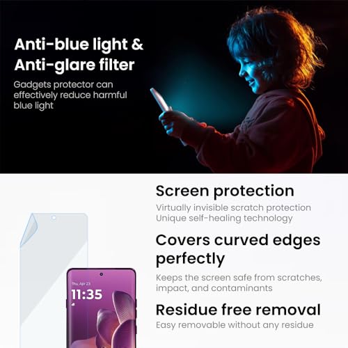 Image of Self-Healing Screen Protector for Motorola Edge 60 Pro, Invisible Bubble-Free Protection - With Easy Installation kit (Clear Screen)