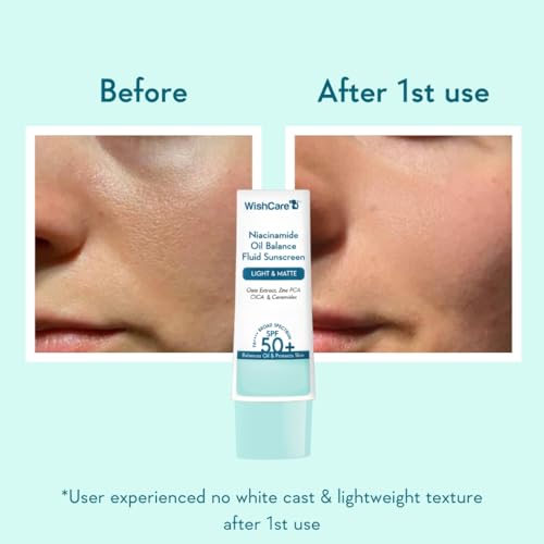 Image of WishCare SPF 50 Sunscreen Combo for Face & Body | Niacinamide Oil Balance Fluid Suncreen SPF50 PA++++ & Sunscreen Body Lotion SPF50 PA+++ | In-Vivo Tested Sunscreens | Lightweight & No White Cast | 50gm + 200ml