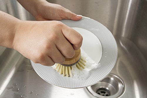 Evriholder Mini Scrub Brush Dish Scrubber Made Of Sustainable Bamboo And Recycled Plastic #TOP2