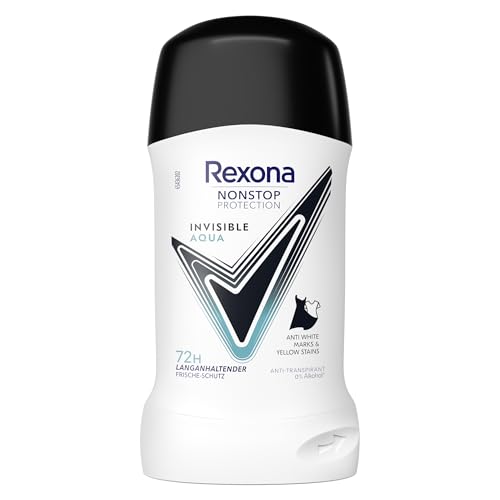 Rexona Nonstop Protection Deo Stick Invisible Aqua Anti Transpirant mit 72 Stunden Schutz vor Schweiß und Körpergeruch 50 ml