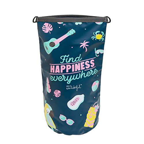 Capacità: 10L Mr. Wonderful Borsa stagna-Find Happiness Everywhere, Unisex-Adulto, Multicolore, estandar