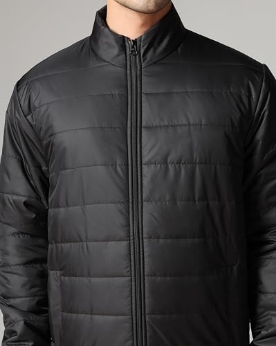 Image of TAGAS JACKET|mans Winter Puffer Jacket| Men's Solid Black Quilted Puffer Jackets | Lightweight Warm Winter Wear | Full Sleeve Front Zip Closure | Casual Outdoor Travel Jacket for Men