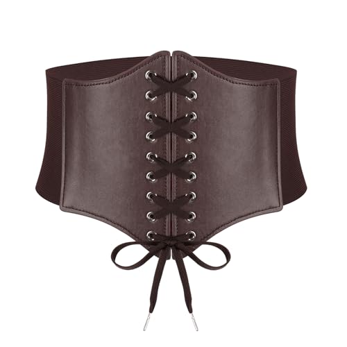 Lace-up Corset Belt for Women Elastic Belt Tied Waspie Pirate Costume Waist Belt for Renaissance