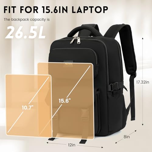 XQXA Travel Backpack For Women Men Flight Approved, Carry on Backpack Bag Luggage, Personal Item Backpack Bag, Laptop Backpack Casual Daypack for travel, work, daily life, business trips (Black)4