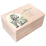 BOÎTE À TRÉSOR POUR BÉBÉ - Pour votre nouveau-né comme coffret souvenir/cadeau adapté aux souvenirs d'enfance - par exemple une couverture douillette, des premières chaussures/chaussons, une tétine préférée, une première photo, des objets de valeur, des jouets, des cadeaux et des cartes.