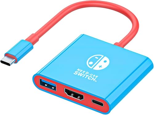 BIYTC Switch 2 Portable Dock, Travel Dock Station Compatible with Nintendo Switch 2 /Switch, Portable TV Docking Station with 4K HDMI Type C Port USB Port
