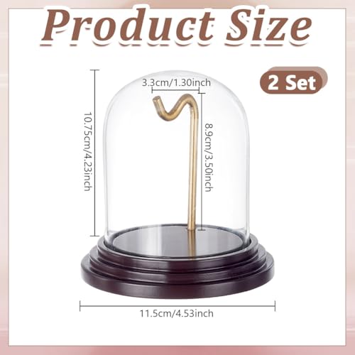 Cloche dôme en verre pour montre de gousset NBEADS x2 | Support médailles