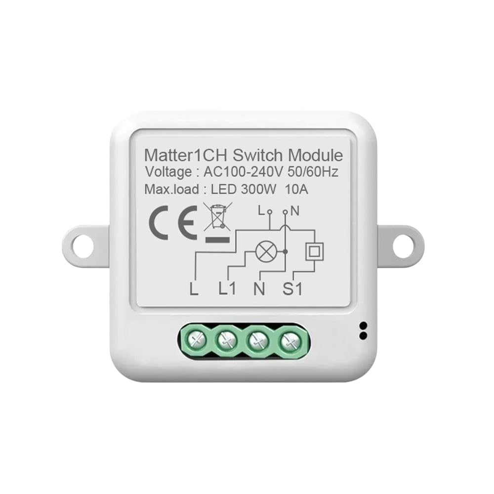Matter Smart Switch Module 1CH 10 AMP Supports Apple Homekit/Amazon Alexa/Google Home/Samsung Smart Things