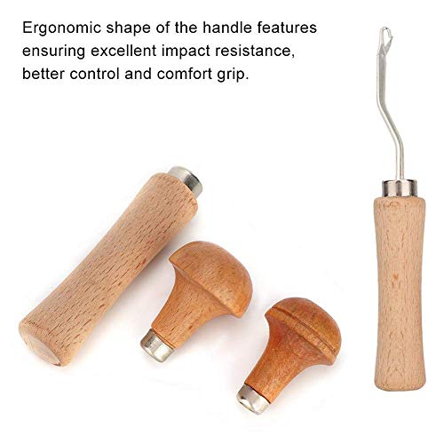 Salmue 3Pcs Wooden Handle For File Cutting Tool Craft Diy Hand Tools Screw-On Wooden File Handle For Shaving And Debarking Wood Carving #TOP1