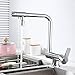 Grifo para Osmosis 3 Vias Abatible Grifos Cocina para Ventana Latón Giratorio de 360° Agua Fria y Caliente Grifo de Cocina Plegable para Ventana-Chrome-B