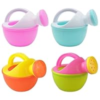 4 Pieces Fun Watering Can - Watering Can For Kids - Cartoon Swimming Bathing Watering Pot - Small Kids Water Cans - Hand Eye Coordination Educational Watering Bottle Toy For Boys Girls - Random Color