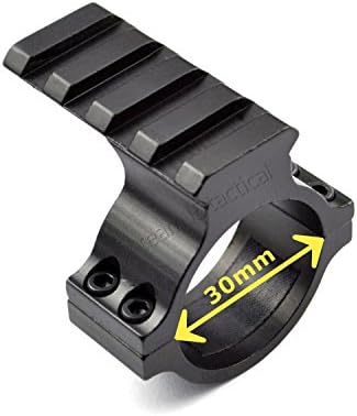 Team 15 Tactical 30MM Scope Adapter Ring/Mount with Picatinny/Weaver Top Rail for Backup/Second Laser, Anodized Black