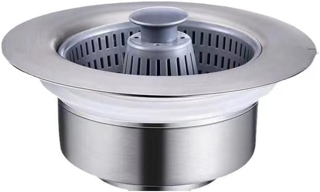 3-in-1 Abflusssieb Für Küchenspüle - Edelstahl-Korbfilter Mit Pop-Up-Stopfen (für 8,9 Cm Abfluss)