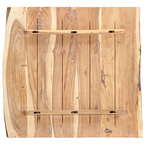 Tableros de mesa de madera maciza de acacia duradera, 58 x 50-60 pulgadas 4