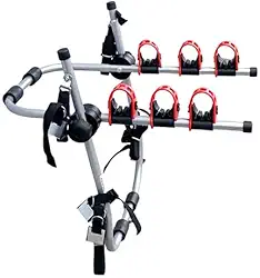 LOBO TRUE CARD Suporte Transbike Universal para Sedan, Hatch, SUV, Transporte para 3 Bicicletas, com 6 Bases e Tiras de Fixação