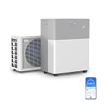 Midea Portasplit - Pompe à chaleur mobile - Refroidissement A++/chauffage A+, 12 000 BTU 3,5 kW - Pour pièces jusqu'à 42 m²/105 m³ - Seulement 39 dB(A) en mode silencieux