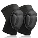 flintronic Volleyball Dance Knee Pads, 20MM Thick Sponge Work Knee Pads, Highly Elasticated Sports Knee Sleeve, Anti-Slip Collision Avoidance Knee Sleeve for Volleyball, Run, Cycling, Dance (L)