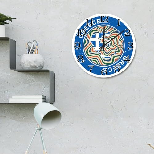 Horloge murale Grèce bois 25 cm pendule rustique cuisine