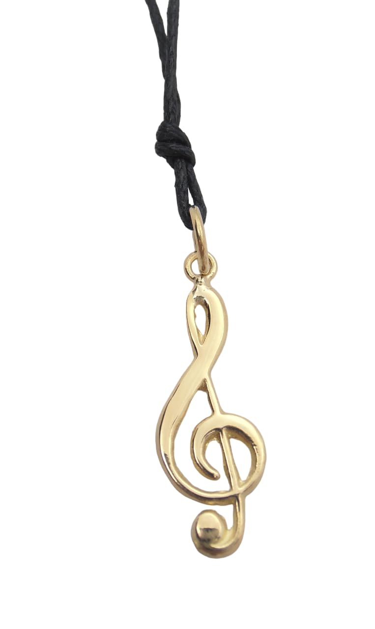Chiave di Violino : Ciondolo in Oro Giallo 18 Kt (750 millesimi) - pendente con Chiave di Sol - musica - musicista