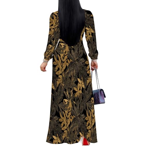 Image of PinkPatty Women's Long Sleeve Maxi Dress Plus Size Casual V Neck Wrap Dress with Pockets&Belt