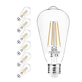 Fácil instalación: vidrio transparente, base E27 estándar, enchufe simple, ideal para reemplazos incandescentes tradicionales E27.