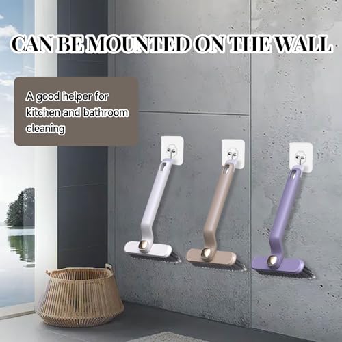 Vordpe Multifunktionale rotierende Fugendüse, Langer Griff, Harte Borsten, Fugendüse, 360° drehbare Fugendüse, Fensterspalten, Reinigungsbürste für Küche (lila)