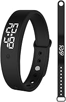 DASIAUTOEM Vibrationswecker Armband, Vibrationsalarm Erinnerung Uhr, Armband Wecker Vibration mit Timer, Trinkerinnerung Alarm Medikamenten Wecker für Kinder, Erwachsene, 6 Täglichen Alarmen (Schwarz)