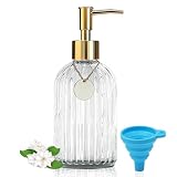 Dispenser di sapone in vetro trasparente con pompa in plastica, per cucina, bagno