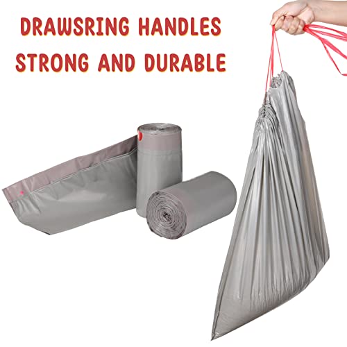 50 Count Jumbo Cat Litter Box Liners Large Drawstring Cat Litter Liners Unscented Tear Resistant Cat Litter Bags for Trash Waste to Keep Your Home Clean (Gray, Red,39 x 22 Inch) - Thumbnail 3
