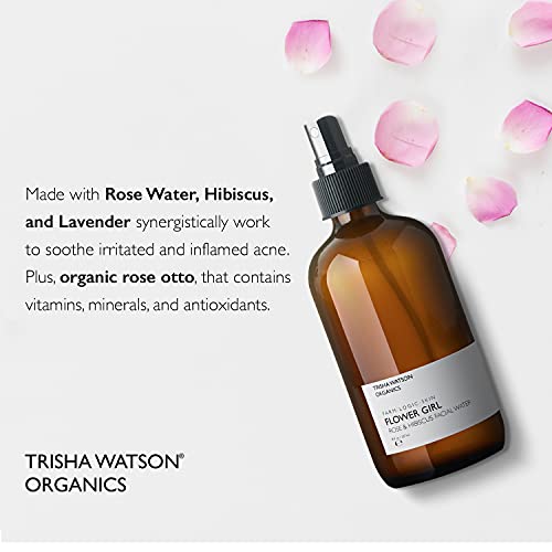 Trisha Watson Organics Flower Girl Hydrating Face Mist | Natural Organic Rose Water | Soothing & Calming Witch Hazel Facial Spray For Sensitive & Acne-Prone Skin| Moisturizer And Micellar Water 237 Ml #TOP2