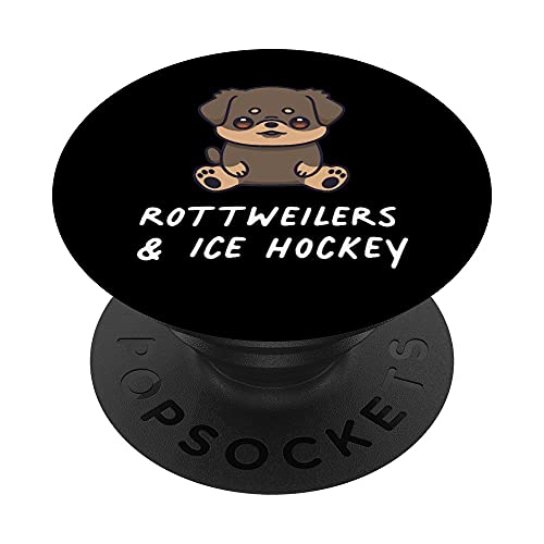 Rottweilers & Hockey sobre hielo Kawaii Dog Dueño del perro PopSockets PopGrip Intercambiable